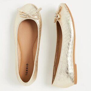 🆕🥿METALLIC GOLD DIAMOND BALLET FLAT 7.5🥿